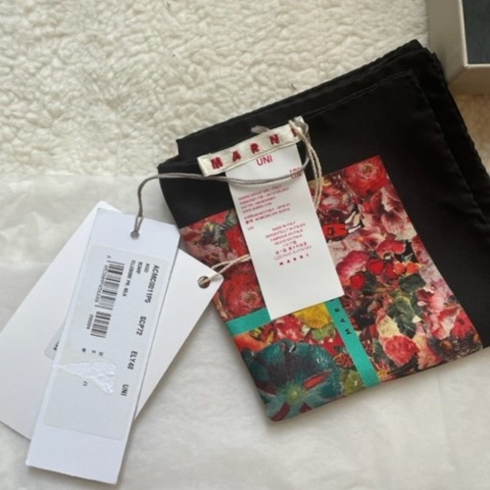 Marni Floral Printed Square Scarf